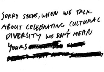 Steven Shearer, Sorry Steve, 1999, ink in paper